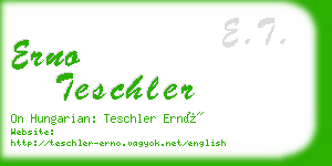 erno teschler business card
